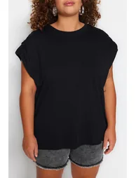Plus Size Blouse - Black - Relaxed fit - 3