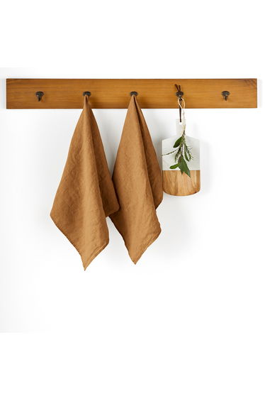 Set of 2 Victorine Washed Linen Tea Towels