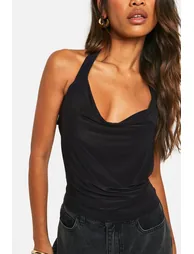 Double Slinky Cowl Neck Beaded Top - 3