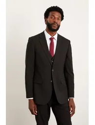Tailored Fit Black Essential Suit Jacket