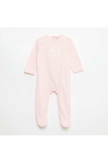 Long-Sleeved Footed Pajamas PINK