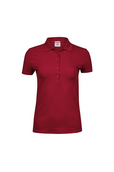 Tee Jays Womens/Ladies Luxury Stretch Polo Shirt - Deep Red