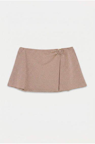 Beachwear Mink Knitted Glitter Mini Accessory Detailed Beach Pareo Skirt