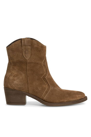 Leather Cowboy Ankle Boots