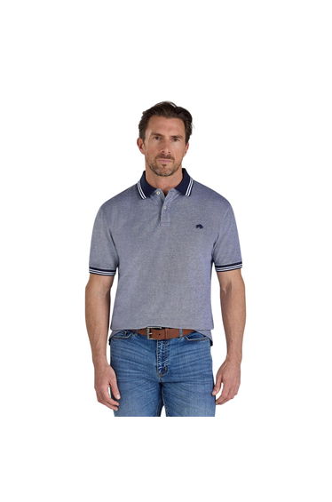 Raging Bull Mens Two Tone Pique Polo Shirt - Navy