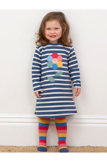 Stripy tights rose pink