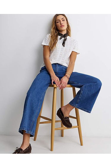 All Over Stretch Broderie T-Shirt