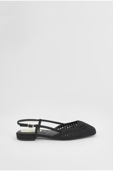 Angie Faux Suede Cutout Sling Back Flat Shoes