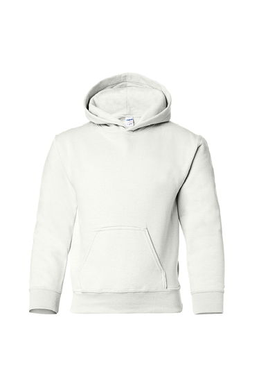 Gildan Heavy Blend Childrens Unisex Hooded Sweatshirt Top / Hoodie - White