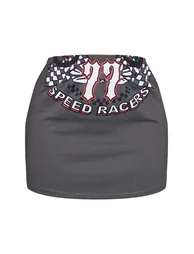 Petite Charcoal Graphic Mini Skirt - 5