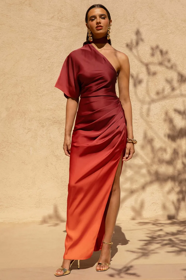 oh polly coralie dress Try on the Coralie maxi dress is a glamorous piece designed to captivate the room Ruched Ruffle-Trim Maxi Dress in