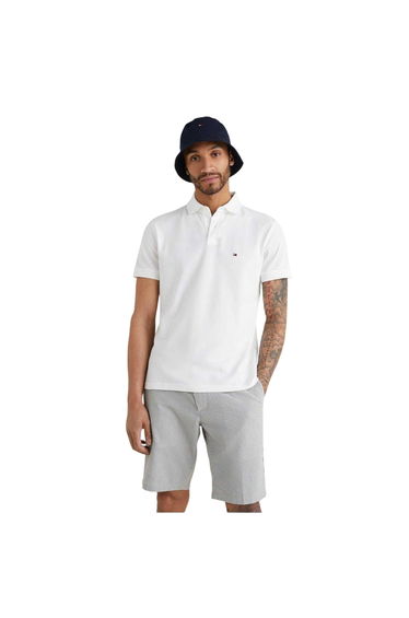 Tommy Hilfiger Mens 1985 Embroidered Logo Polo Shirt - White