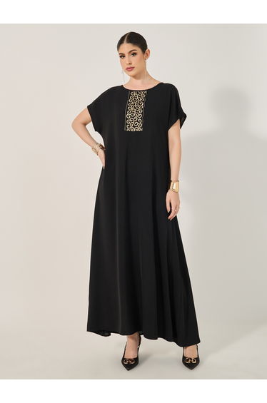 Sequins Embellished Round Neck A-Line Jalabyia