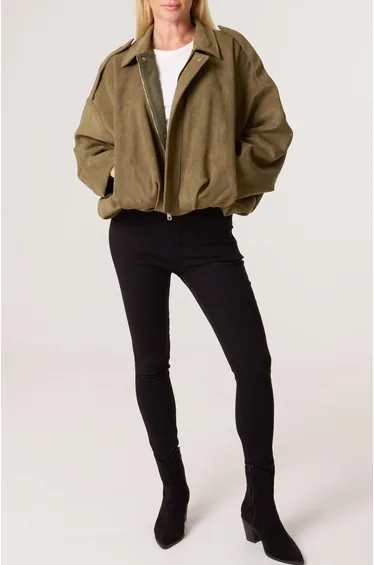 Suedette Puffball Jacket