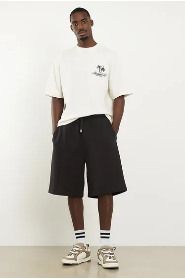 Cream Oversized Palm Patch T-shirt