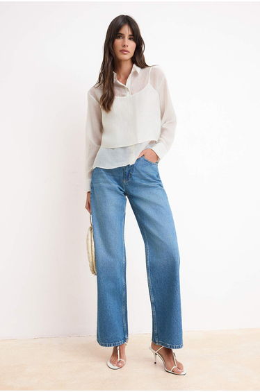 Beige Double-Piece Soft Buttoned Shirt