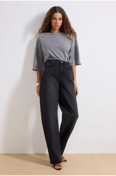Black Loose Fit High Waist Carpenter Jeans