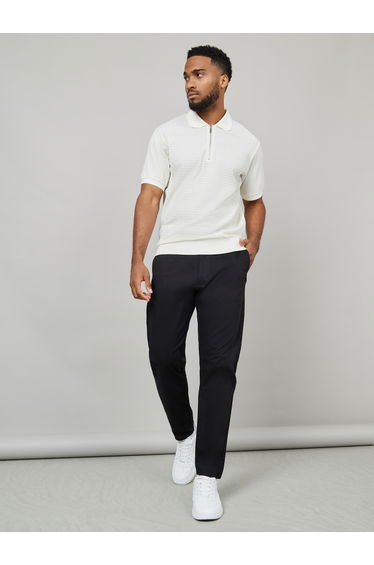 Solid Slim Fit Cotton Stretch Chinos