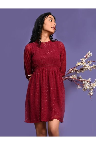 Lurex Long Sleeves Dress