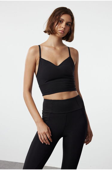 Black Brush Scuba Covered Sports Bra