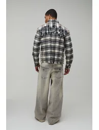 قميص  متعدد الالوان بطبعة كاروهات بأكمام طويلة - 1