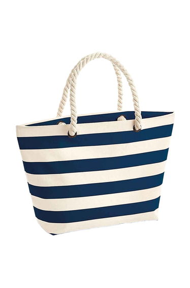 Westford Mill Nautical Tote Bag - Natural/Navy