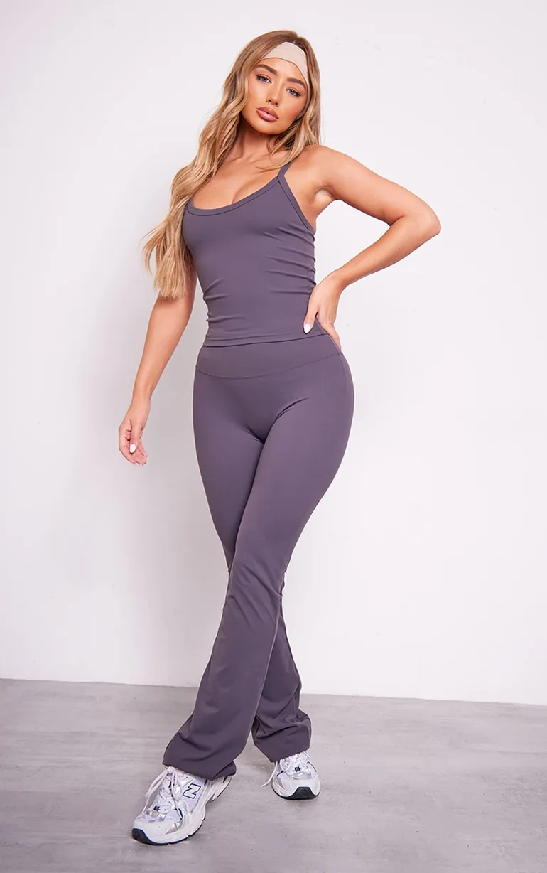 Charcoal Sculpt Strappy Gym Vest - 2
