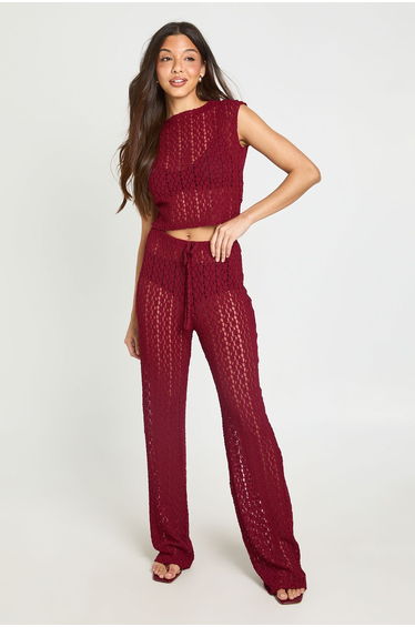 Floral Lace Cap Sleeve Baby Tee - burgundy