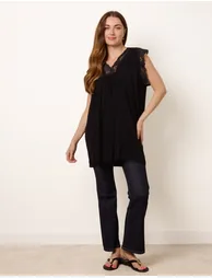 V Lace Trim Top - 3
