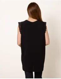 V Lace Trim Top - 4