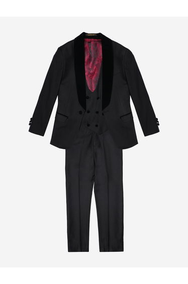 Boys Banana Collar 3 Piece Suit in Black