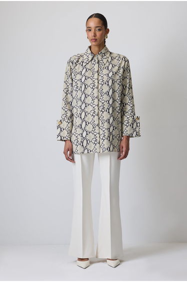 PATTERNED SHIRT WITH WIDE CUFFS