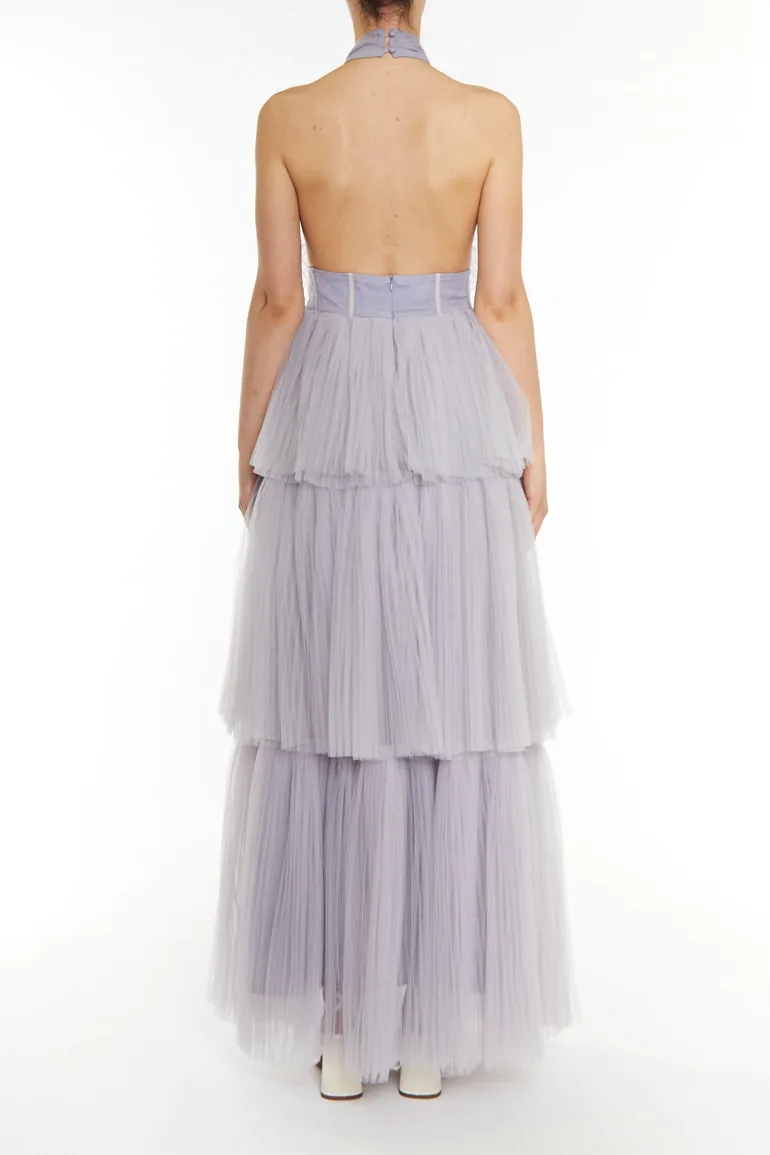 halter cowl dress Wedtrend Women Pine Long Bridesmaid Dress with Slit Sheath Halter Cowl Neck  Open Back Wedding Party Dress – WEDTREND main image 1