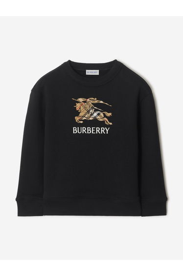 Burberry Boys Mathew EKD Check Cotton Sweatshirt in Black