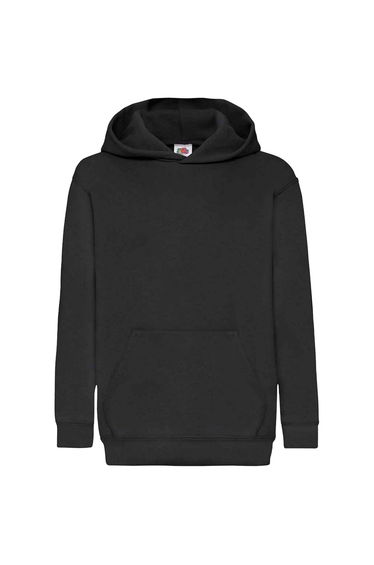 Fruit Of The Loom Kids Unisex Classic 80/20 Hoodie - Black