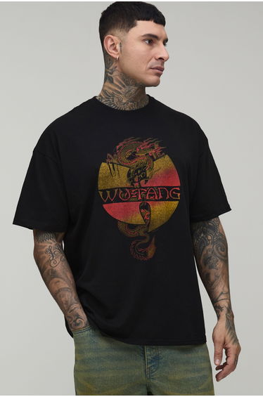 Tall Wu-Tang Dragon Oversized License Print T-shirt - black