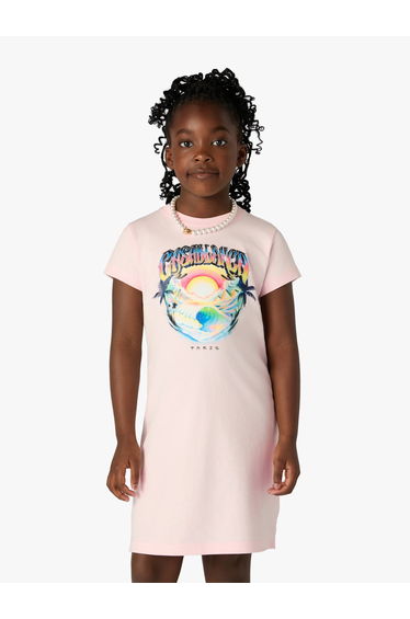 Casablanca Girls Casa Airspray Printed T-Shirt Dress in Pink