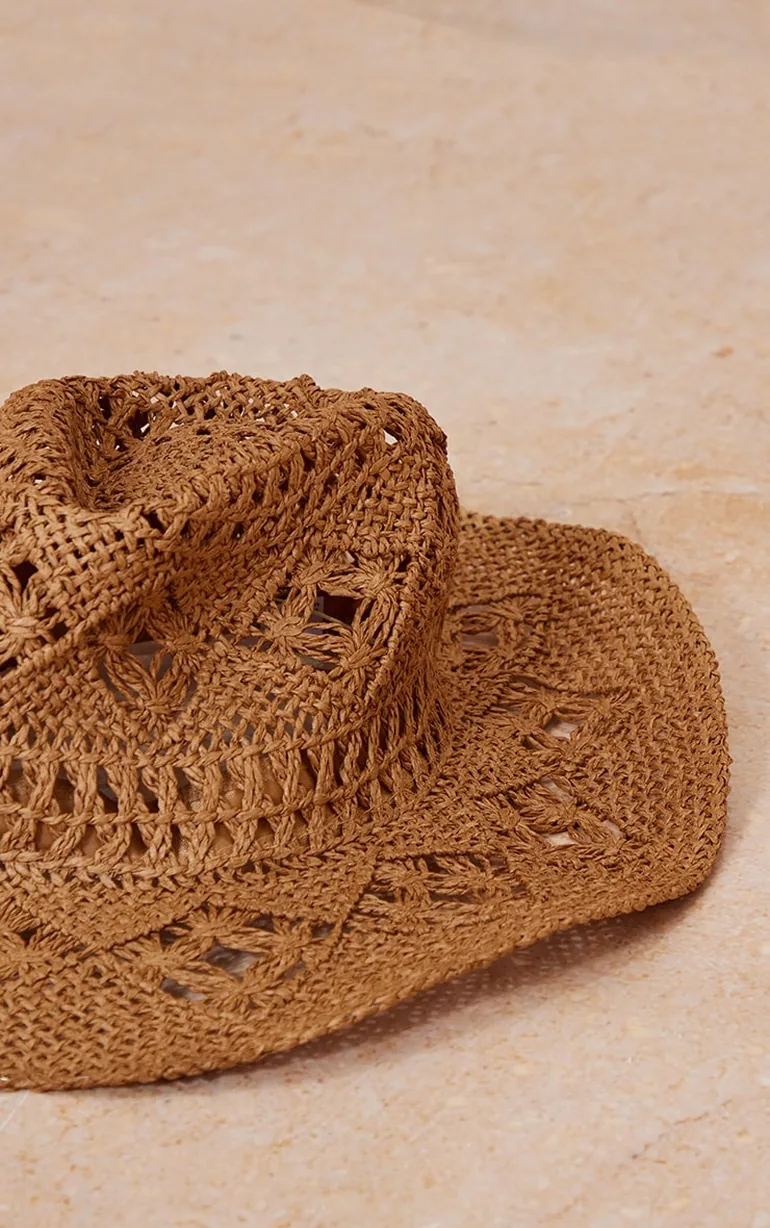 Natural Raffia Cowboy Hat - 2