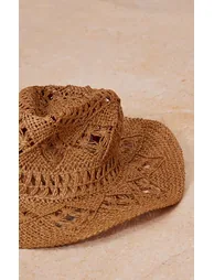 Natural Raffia Cowboy Hat - 2