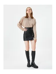 Crew Neck Sweatshirt Cotton Long Sleeve Ribbed