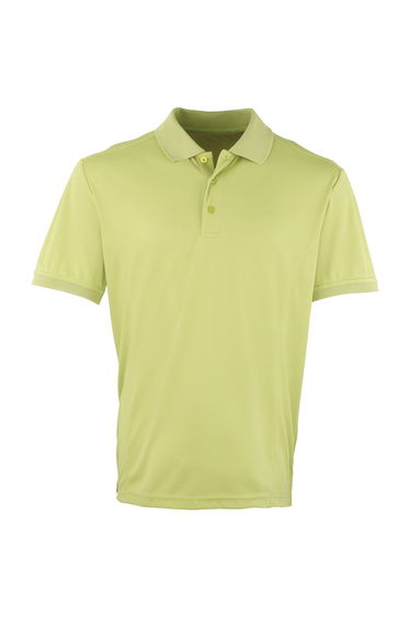 Premier Mens Coolchecker Pique Short Sleeve Polo T-Shirt - Lime