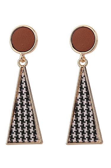 Wavy Pattern Triangle Drop Earrings
