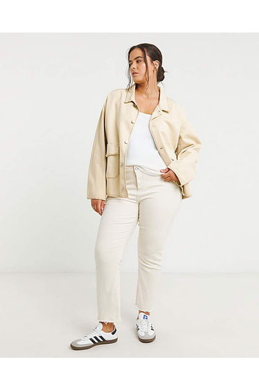 Neutral Stitch Detail Utility Jacket