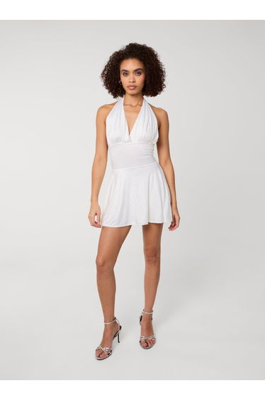 Diamante Slinky Halter Dress