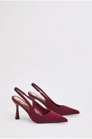 Alexia Satin Sling Back High Heeled Court Shoes