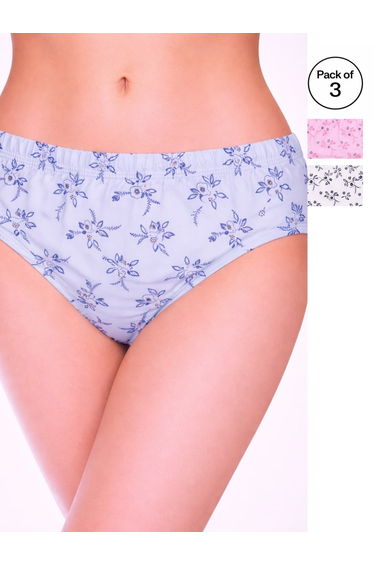 Pack of 3 - Printed High Leg Briefs