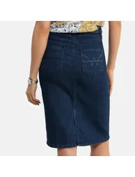 Stretch Denim Straight Skirt - 3