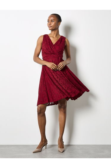 Floral Lace Fit And Flare Mini Dress