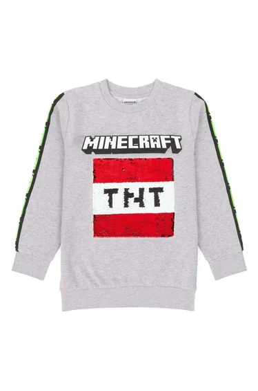 Minecraft Childrens/Kids Sequin Flip Sweatshirt - Grey