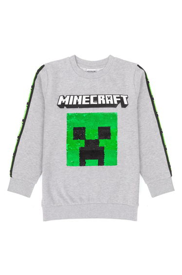 Minecraft Childrens/Kids Sequin Flip Sweatshirt - Grey